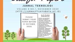 FTI Call for Papers di Jurnal Teknologi Volume 9 No.1